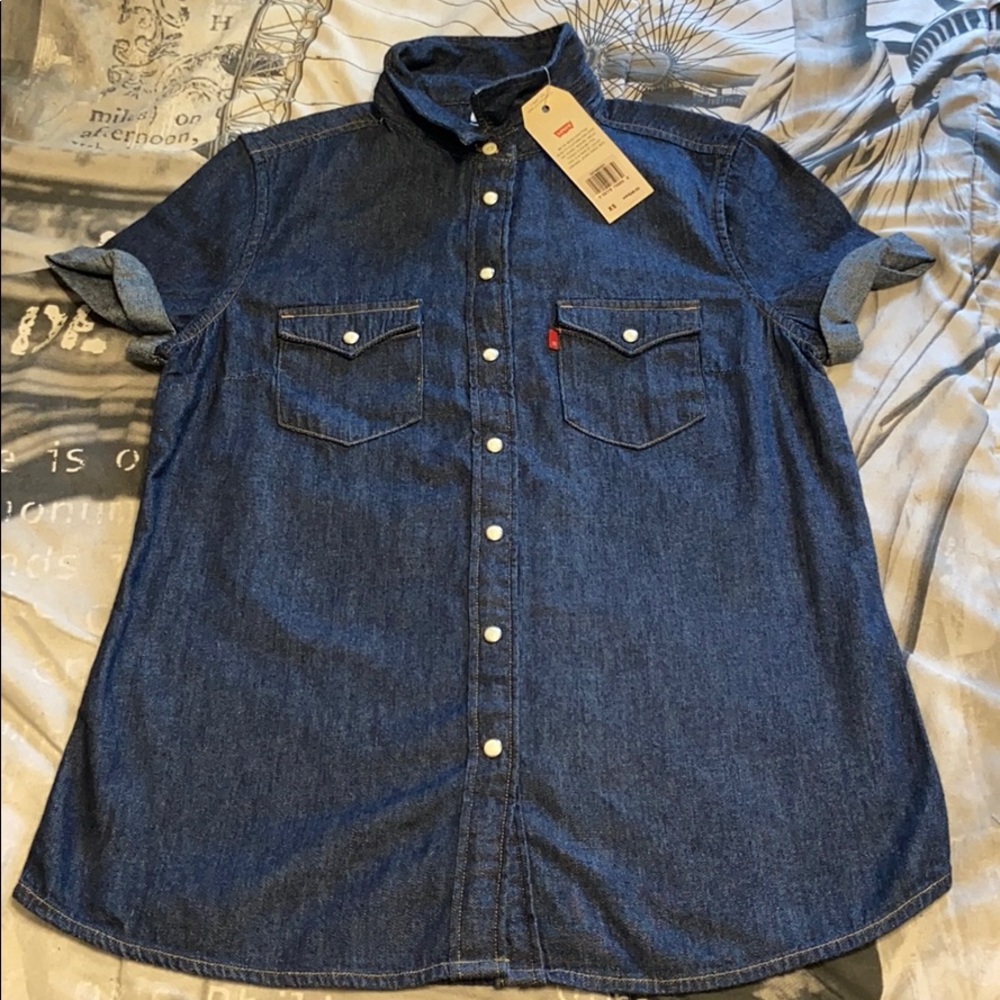 Levi pearl snap denim shirt